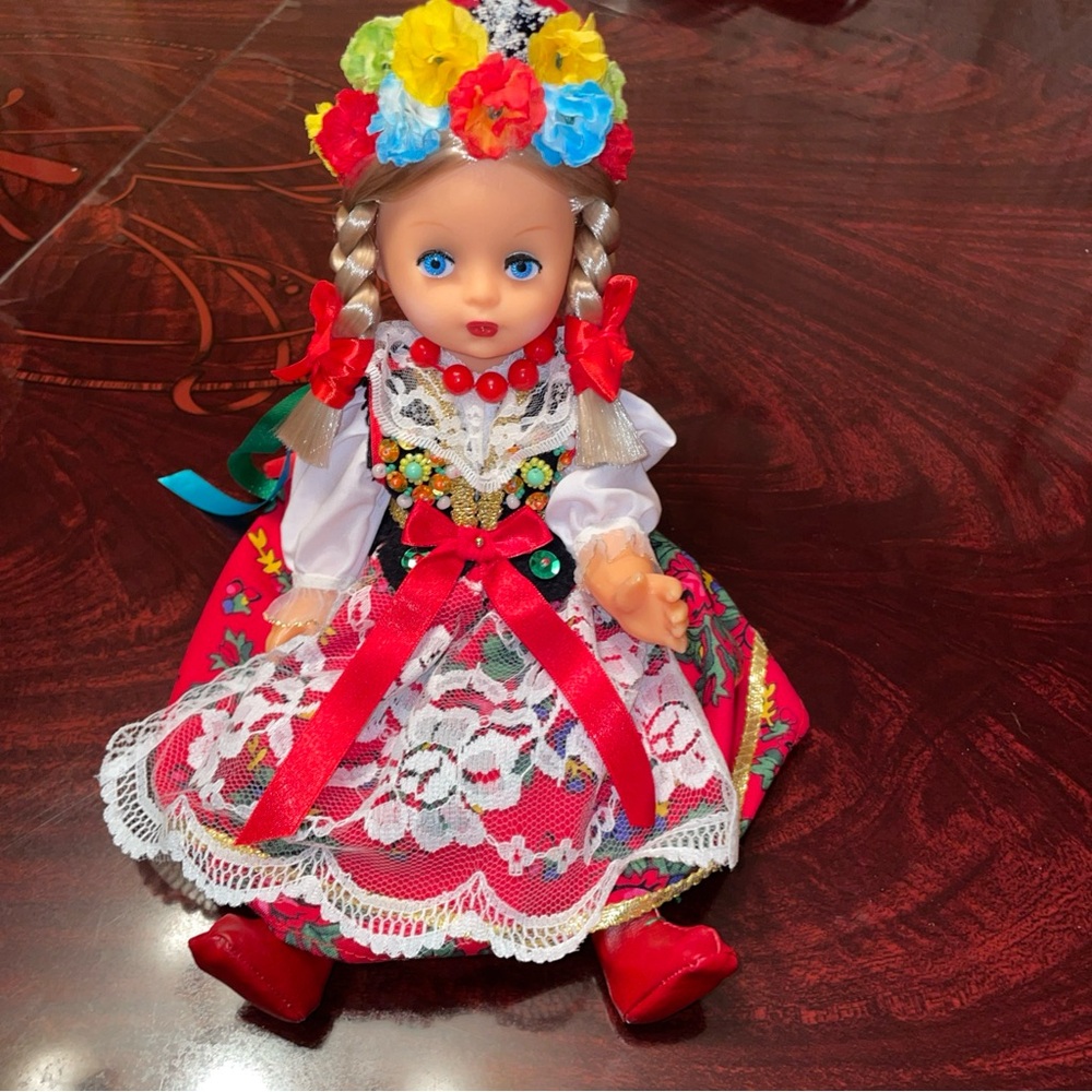 Krakowianka Handmade Polish Folk Art Costume Doll – 12’ Traditional Dress - Picture 5 of 5